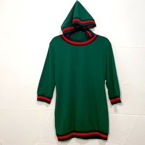 Green & Red Hoodie Dress - Size XLarge